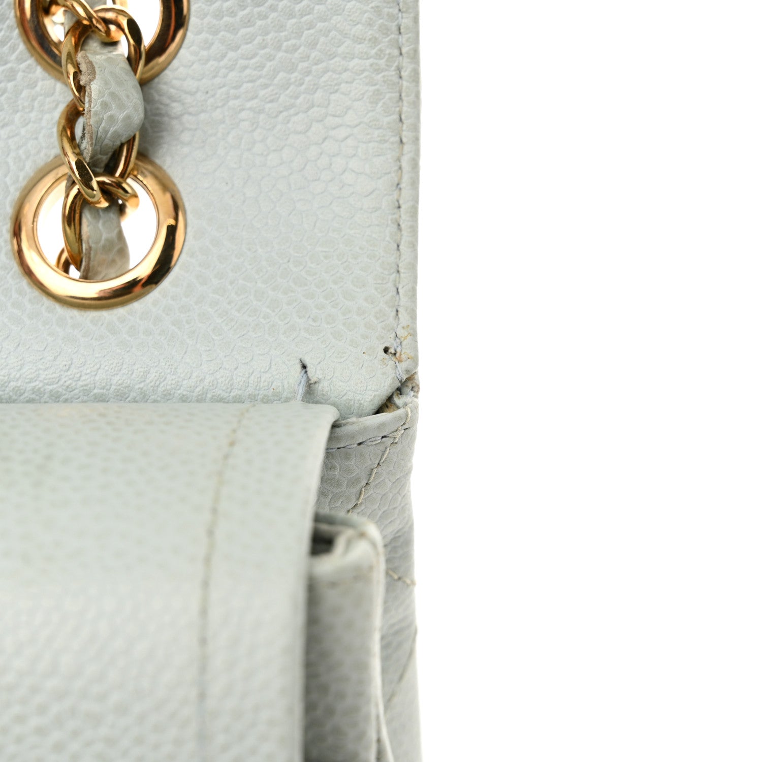 Chanel Caviar Quilted Medium Double Flap Light Blue 16 of 18