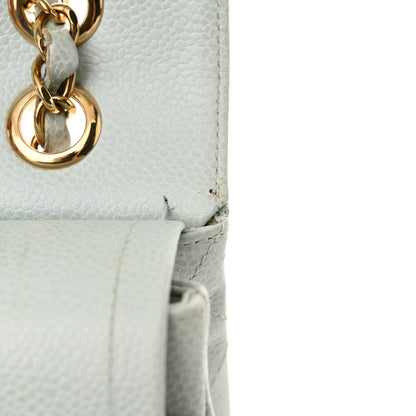 Chanel Caviar Quilted Medium Double Flap Light Blue 16 of 18