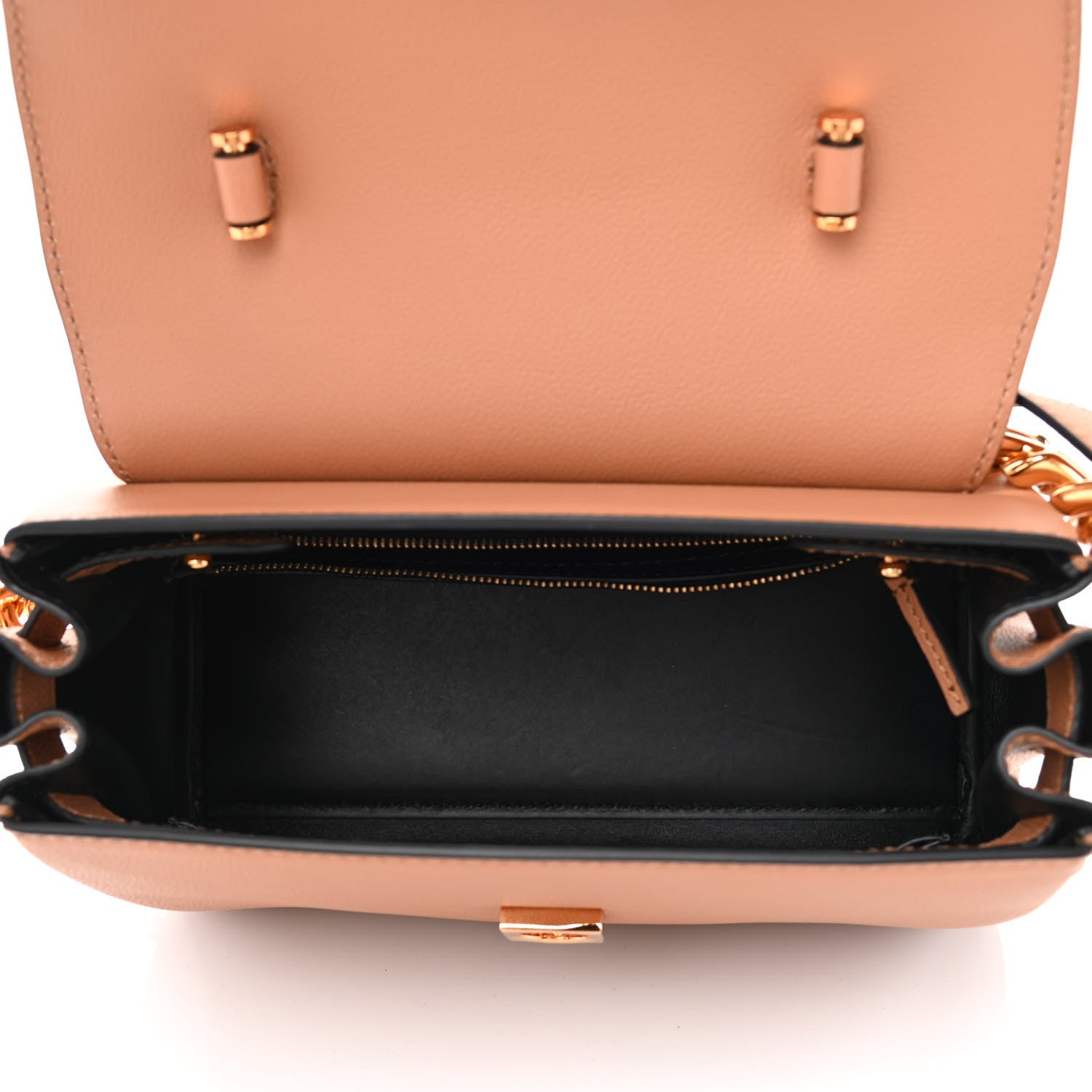 Versace Calfskin Medium La Medusa Top Handle Handbag Brown 5 of 8