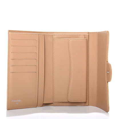 Chanel Patent Quilted Large Flap Wallet Beige 5 of 10