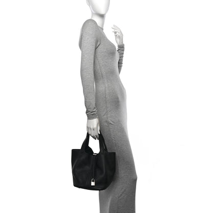 Hermes Taurillon Clemence Picotin Lock 22 MM Black 2 of 10