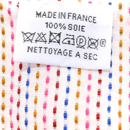 Hermes Silk Chevaloscope Neon Twilly White Bleu Rouge 2 of 5