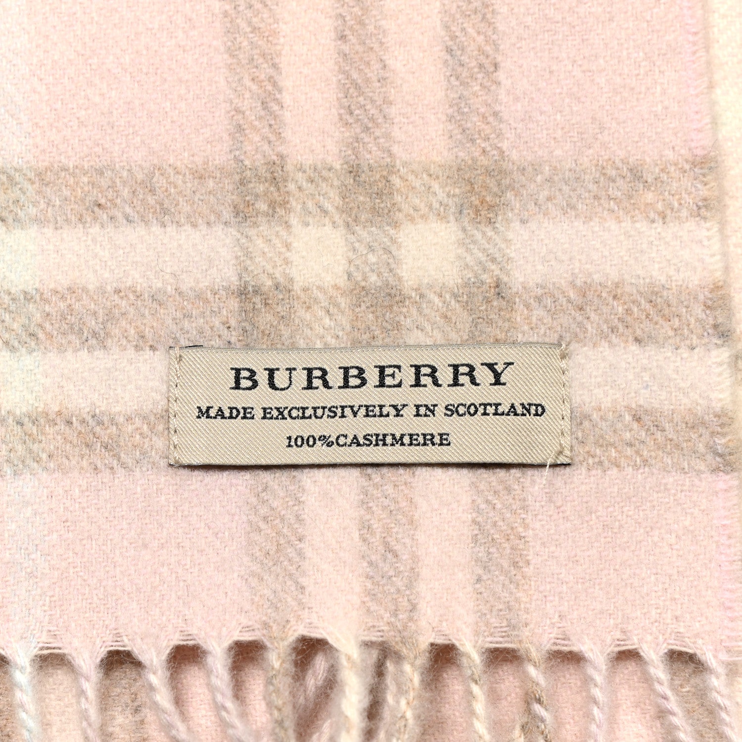 Burberry Cashmere Check Fringe Scarf Pink 4 of 5