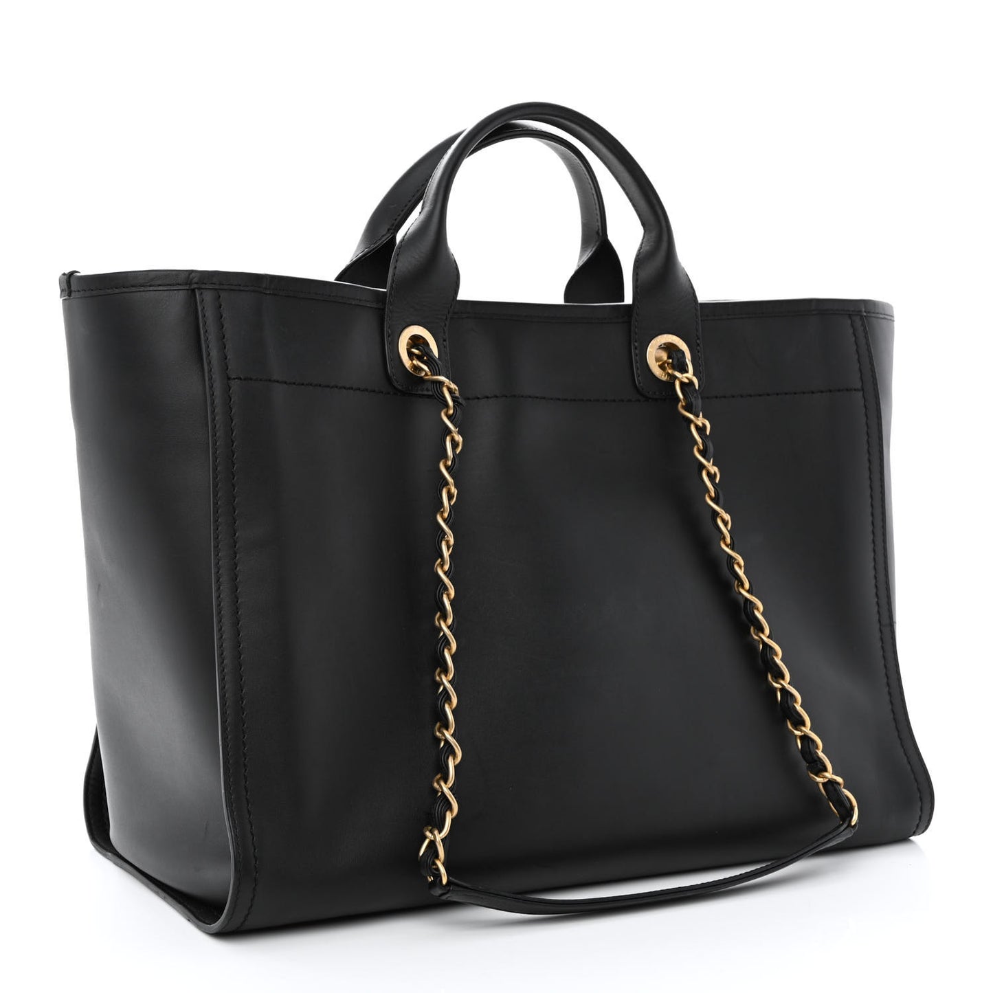 Calfskin Medium Deauville Tote Black