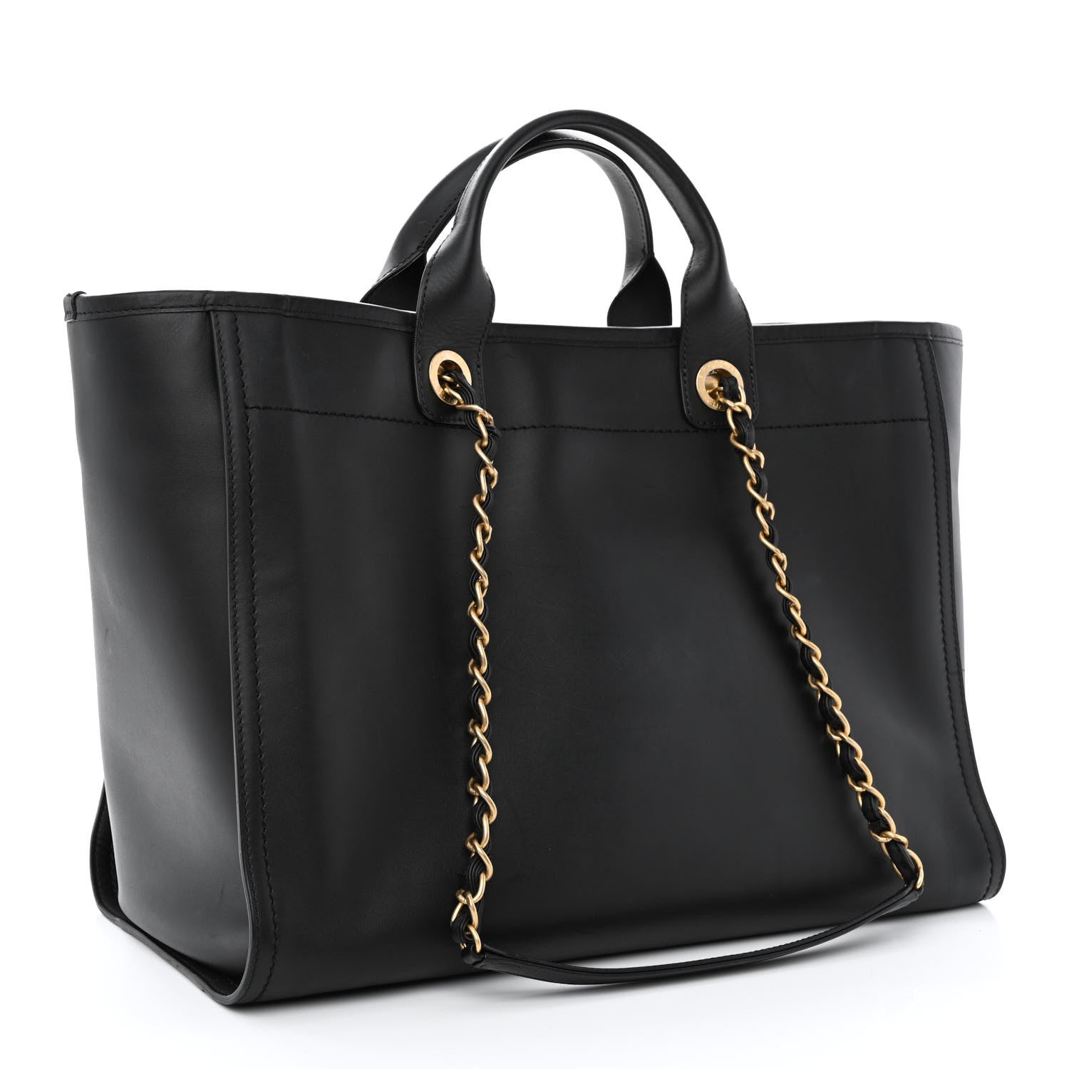 Chanel Calfskin Medium Deauville Tote Black 3 of 15