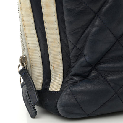 Chanel Lambskin Quilted Lido Shoulder Bag Dark Navy Blue 17 of 20