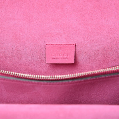 Gucci GG Supreme Monogram Suede Pierced Heart Embroidered Medium Dionysus Shoulder Bag Beige Ebony Pink Tropical Flower 7 of 11