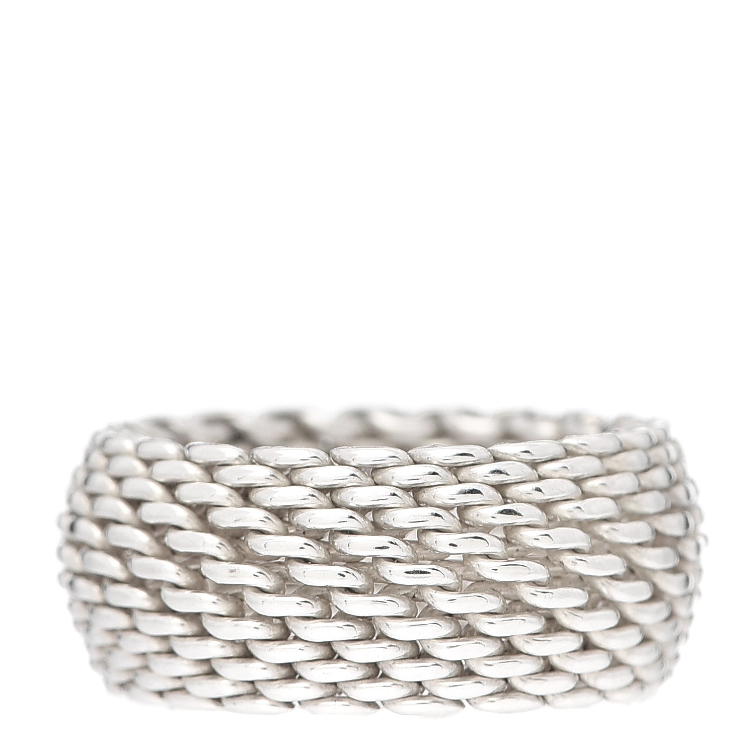 Tiffany Sterling Silver Somerset Mesh Ring 54 7 1 of 4