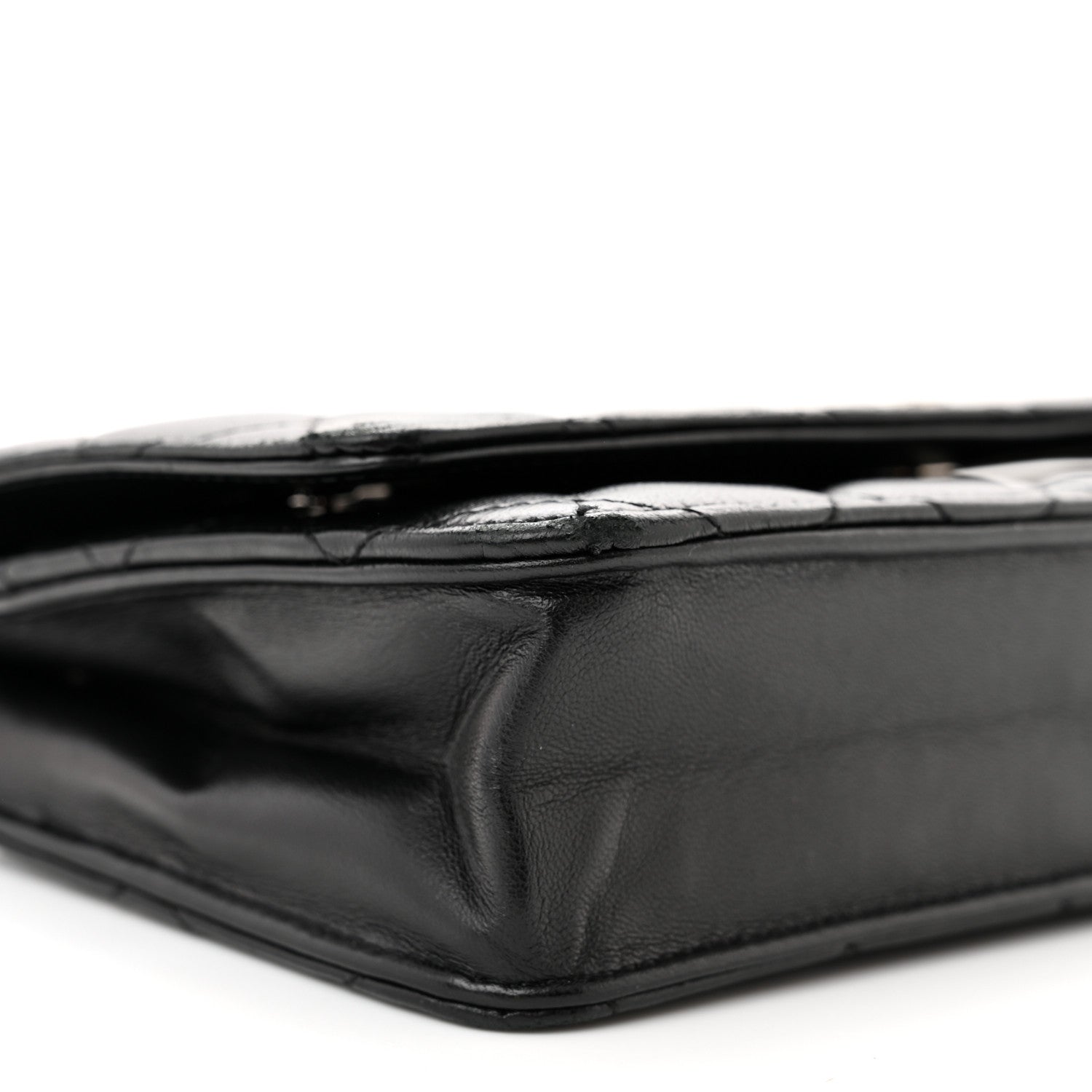 Chanel Lambskin Quilted Wallet On Chain WOC Black 10 of 12