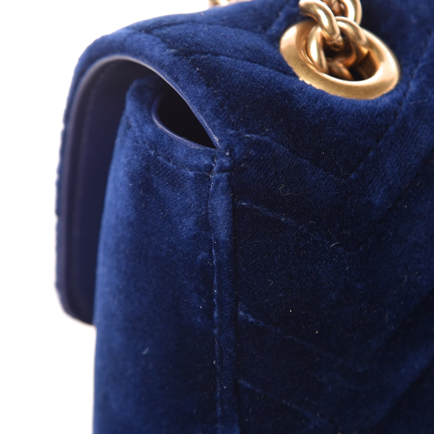 Gucci Velvet Matelasse Medium GG Marmont Shoulder Bag Cobalt Blue 15 of 15