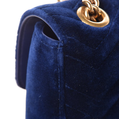 Gucci Velvet Matelasse Medium GG Marmont Shoulder Bag Cobalt Blue 15 of 15
