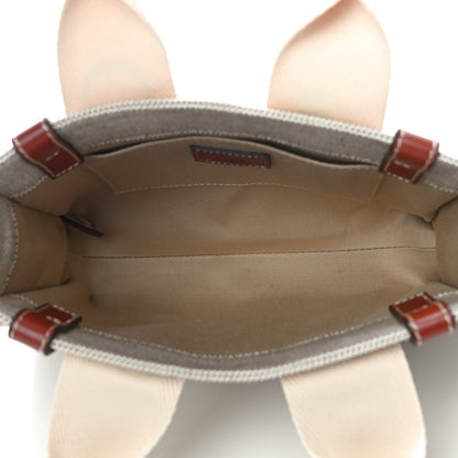 Chloe Cotton Calfskin Small Woody Ribbon Tote White Brown 5 of 10