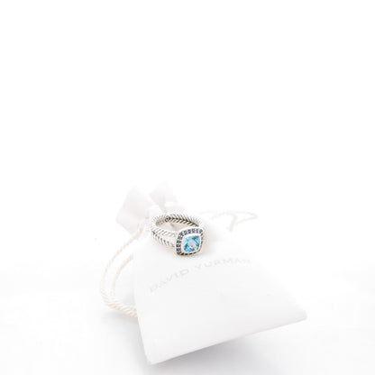 David Yurman Sterling Silver Blue Topaz Sapphire 7mm Petite Cable Candy Ring 51.5 6 5 of 5