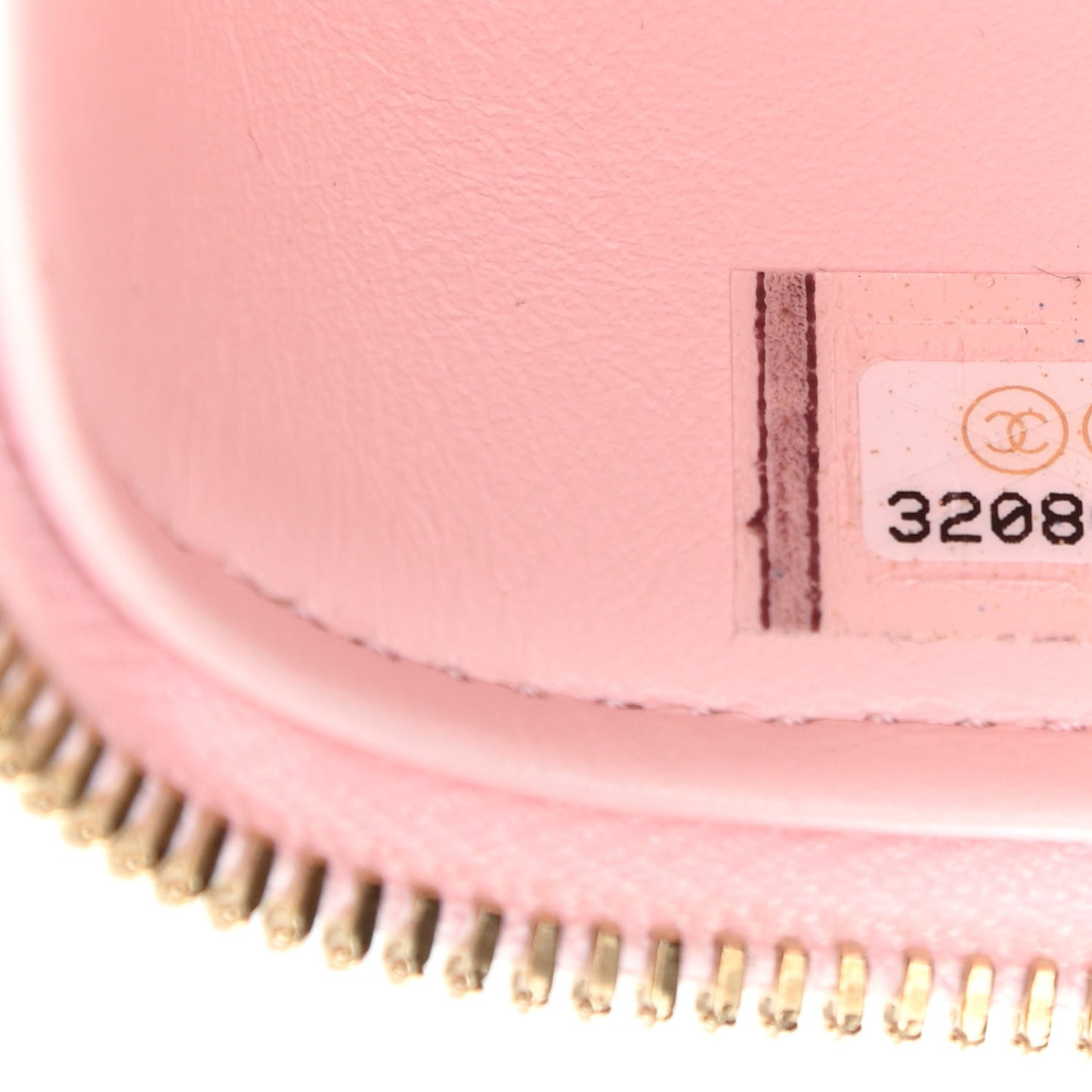 Caviar Quilted Mini Vanity Case With Chain Light Pink