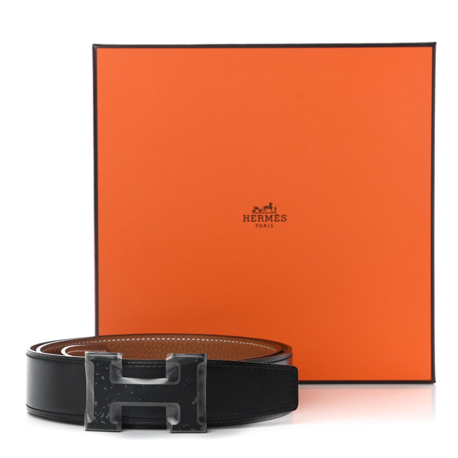 Hermes Box Togo So Black 32mm H Belt 90 Black Gold 7 of 7