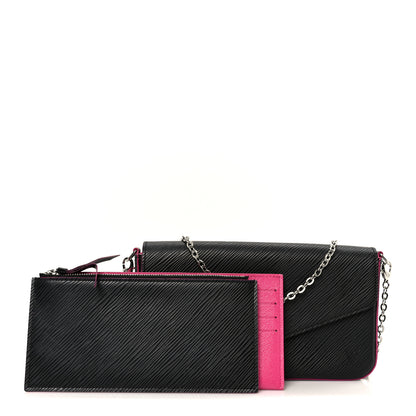 Louis Vuitton Epi Pochette Felicie Black Hot Pink 3 of 15