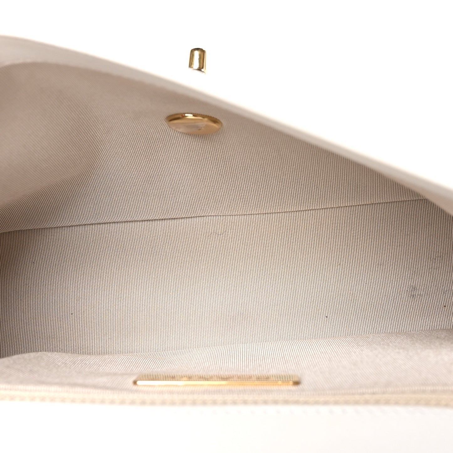 Lambskin Calfskin Quilted Shoulder Flap Bag Beige White