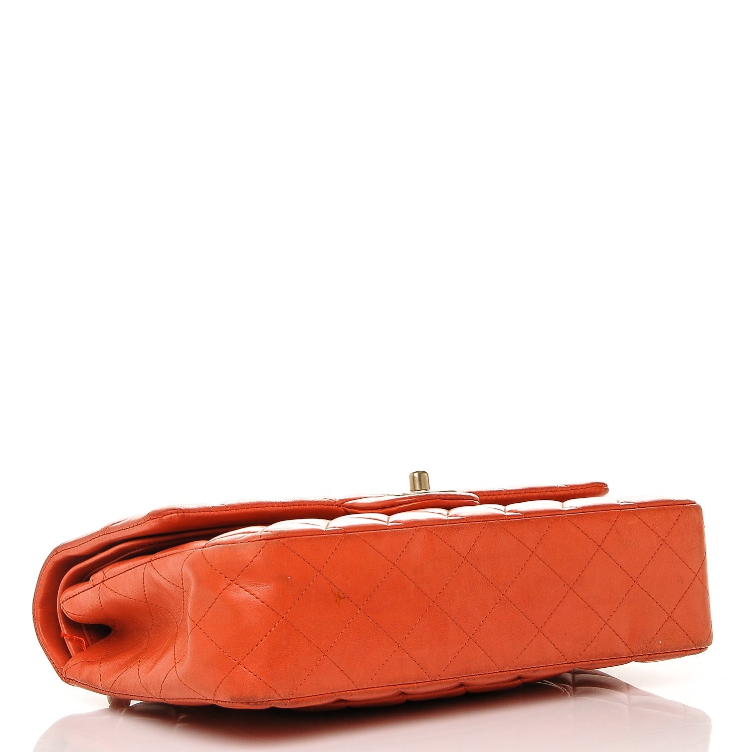 Chanel Lambskin Quilted Medium Double Flap Orange 4 of 8