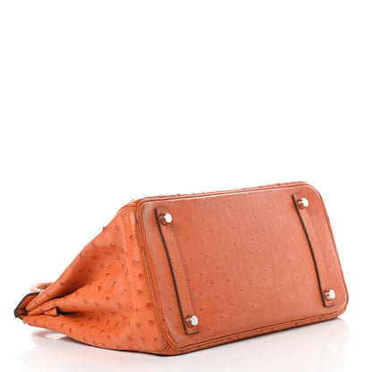 Hermes Ostrich Birkin 30 Orange 5 of 41