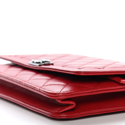 Chanel Lambskin Quilted Boy Wallet On Chain WOC Red 11 of 11