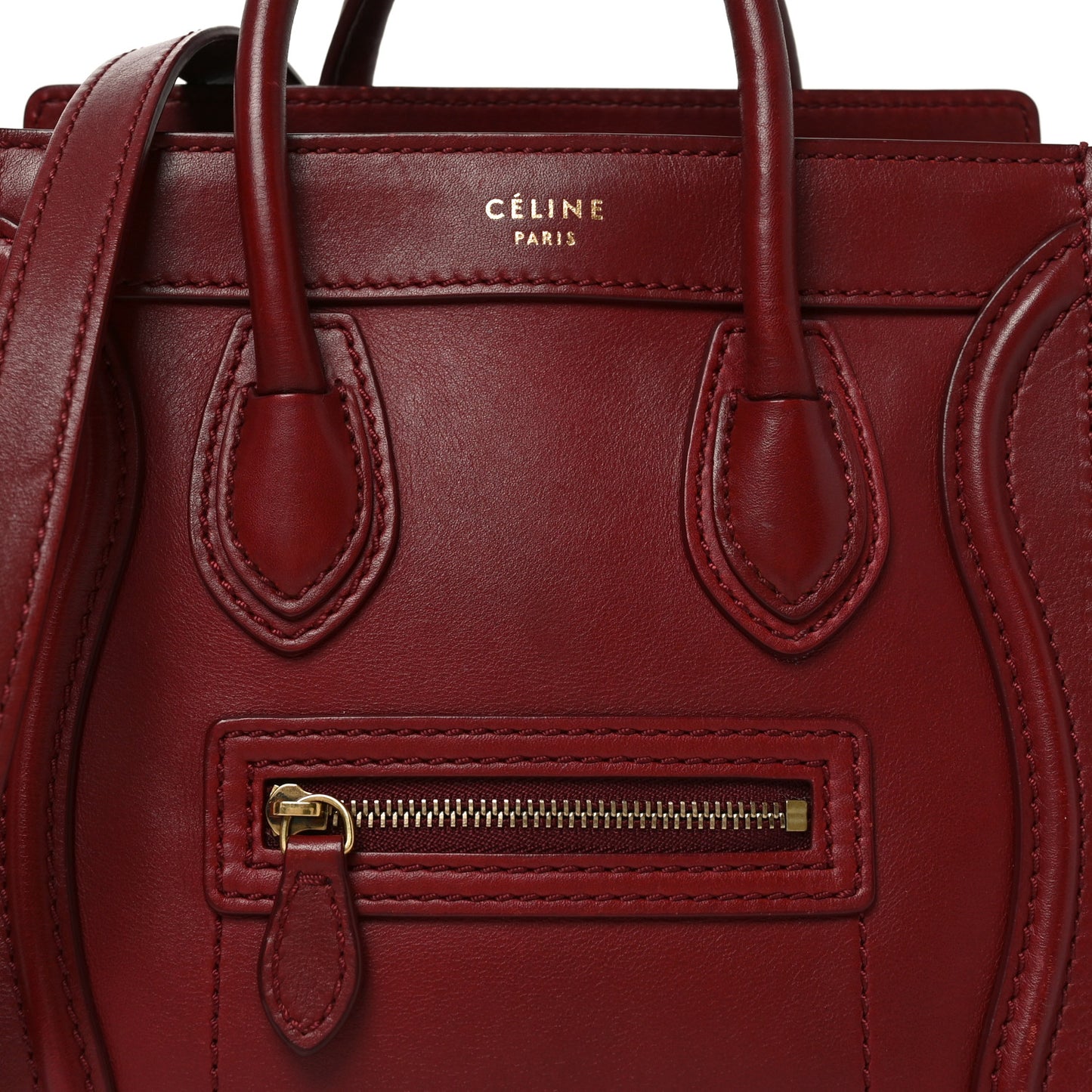 Smooth Calfskin Nano Luggage Burgundy