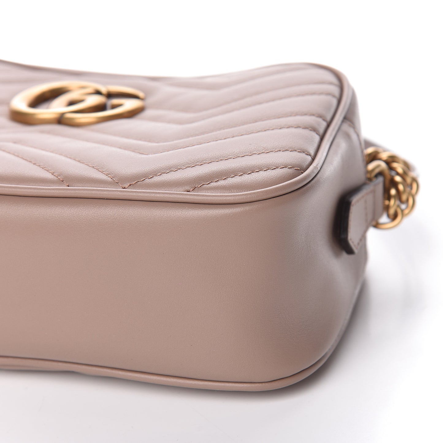 Calfskin Matelasse Small GG Marmont Chain Shoulder Bag Porcelain Rose