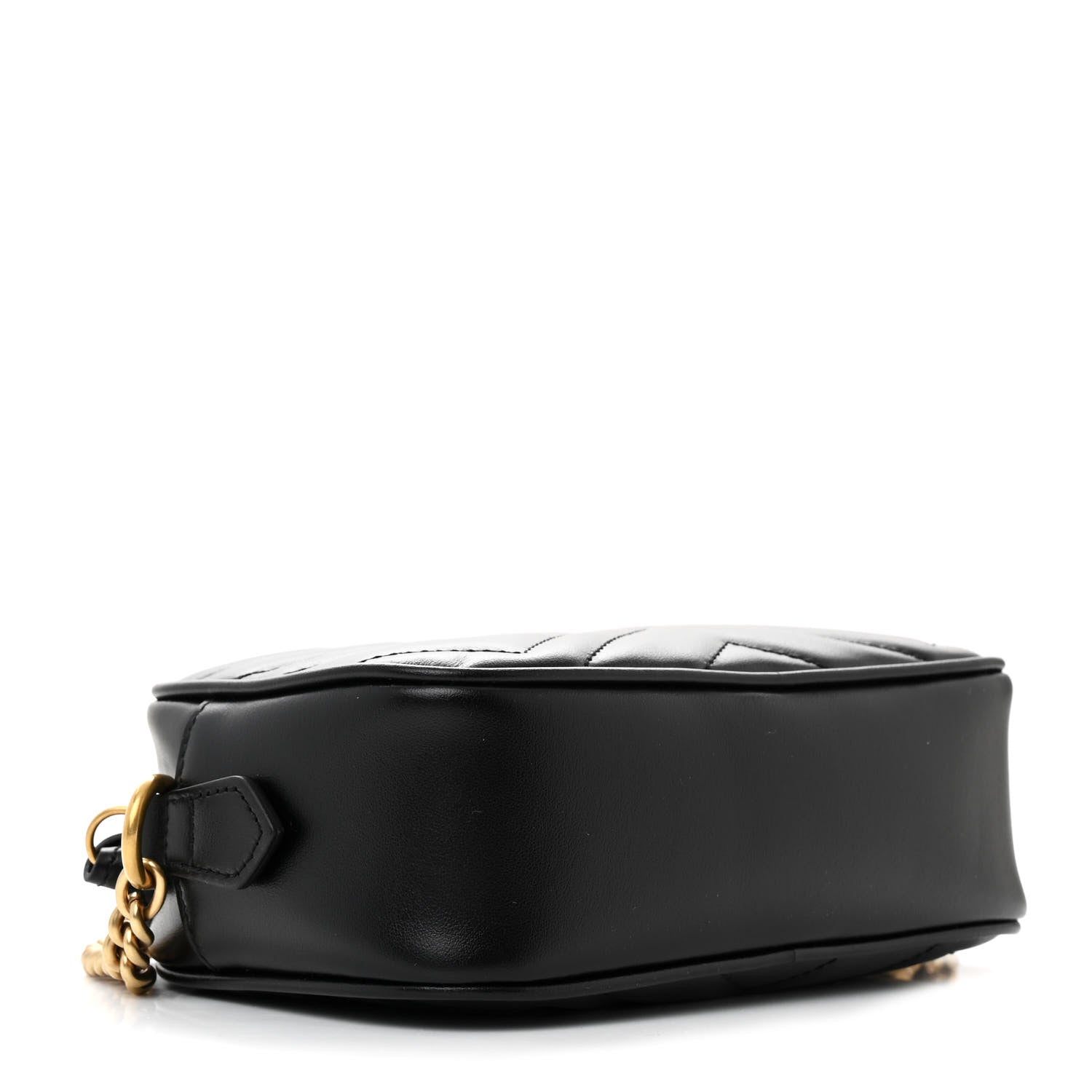 Gucci Calfskin Matelasse Mini GG Marmont Chain Shoulder Bag Black 4 of 11