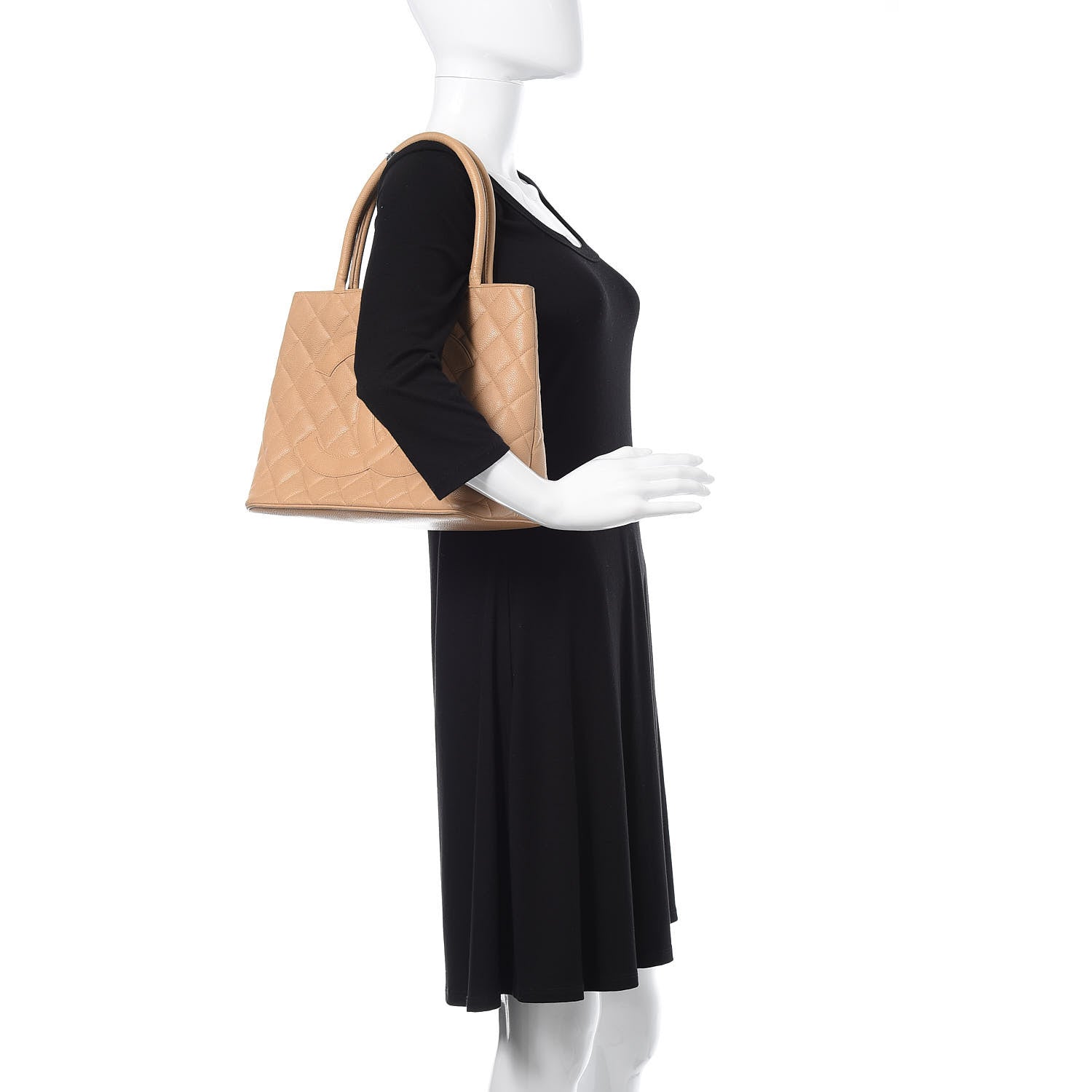 Chanel Caviar Quilted Medallion Tote Beige 2 of 18