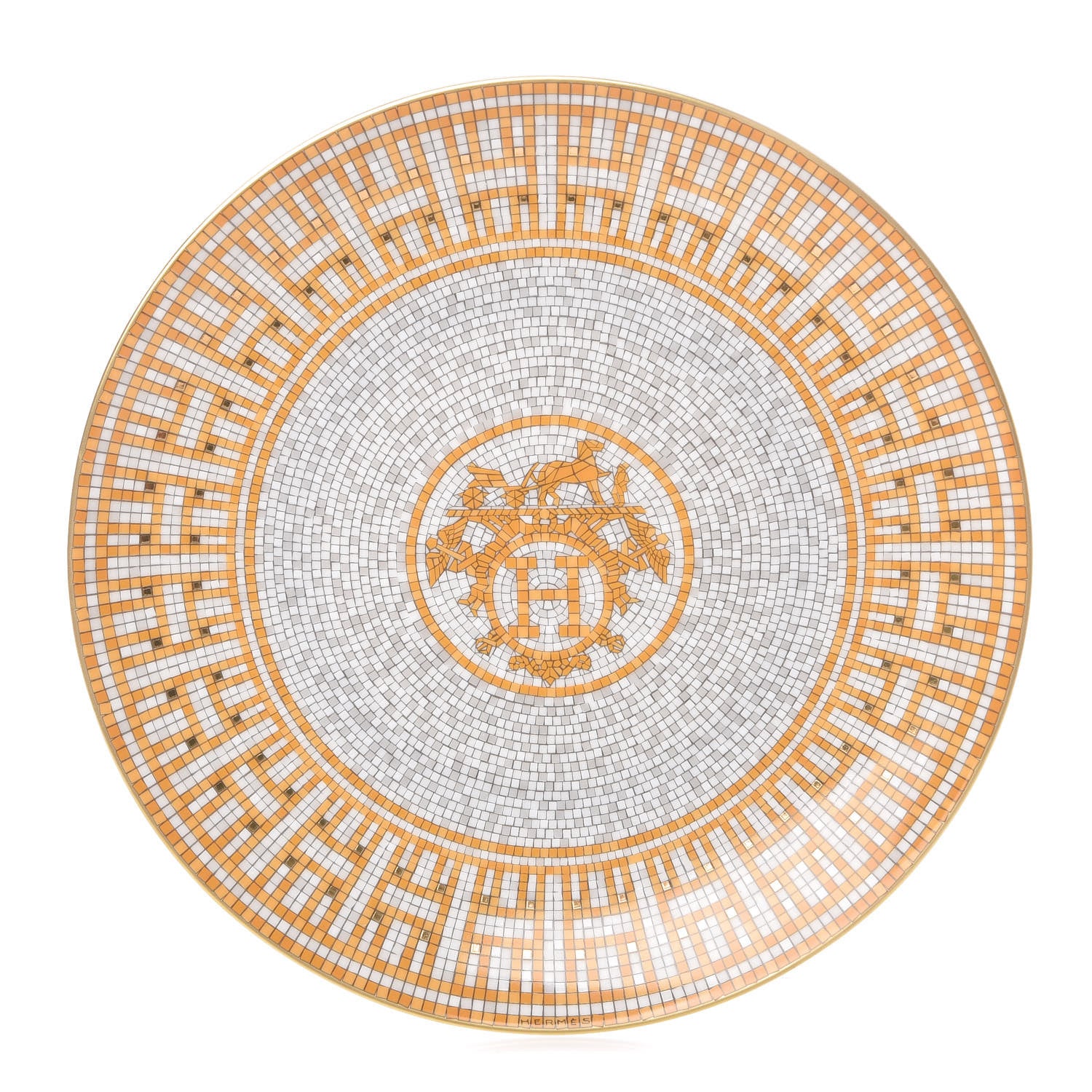 Hermes Porcelain Mosaique au 24 Dessert Plate 8.3 1 of 8