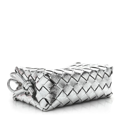 Bottega Veneta Metallic Nappa Intrecciato Mini Looping Crossbody Silver 4 of 10
