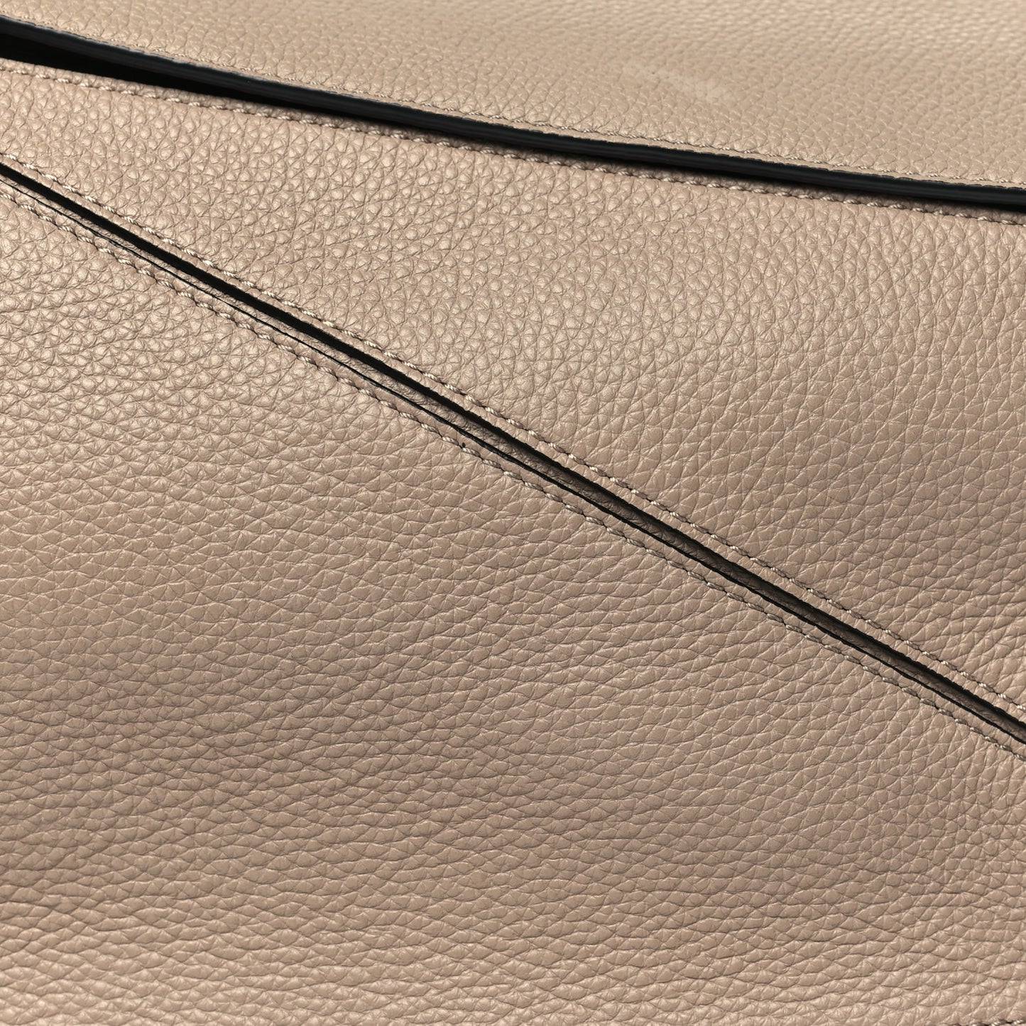 Grained Calfskin Medium Puzzle Bag Sand