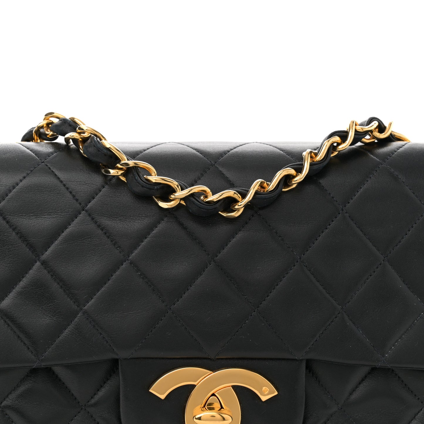 Lambskin Quilted XL Jumbo Single Flap Black