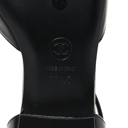 Chanel Lambskin Patent Calfskin Cap Toe Camellia Mary Jane Flats 37.5 Black 7 of 8