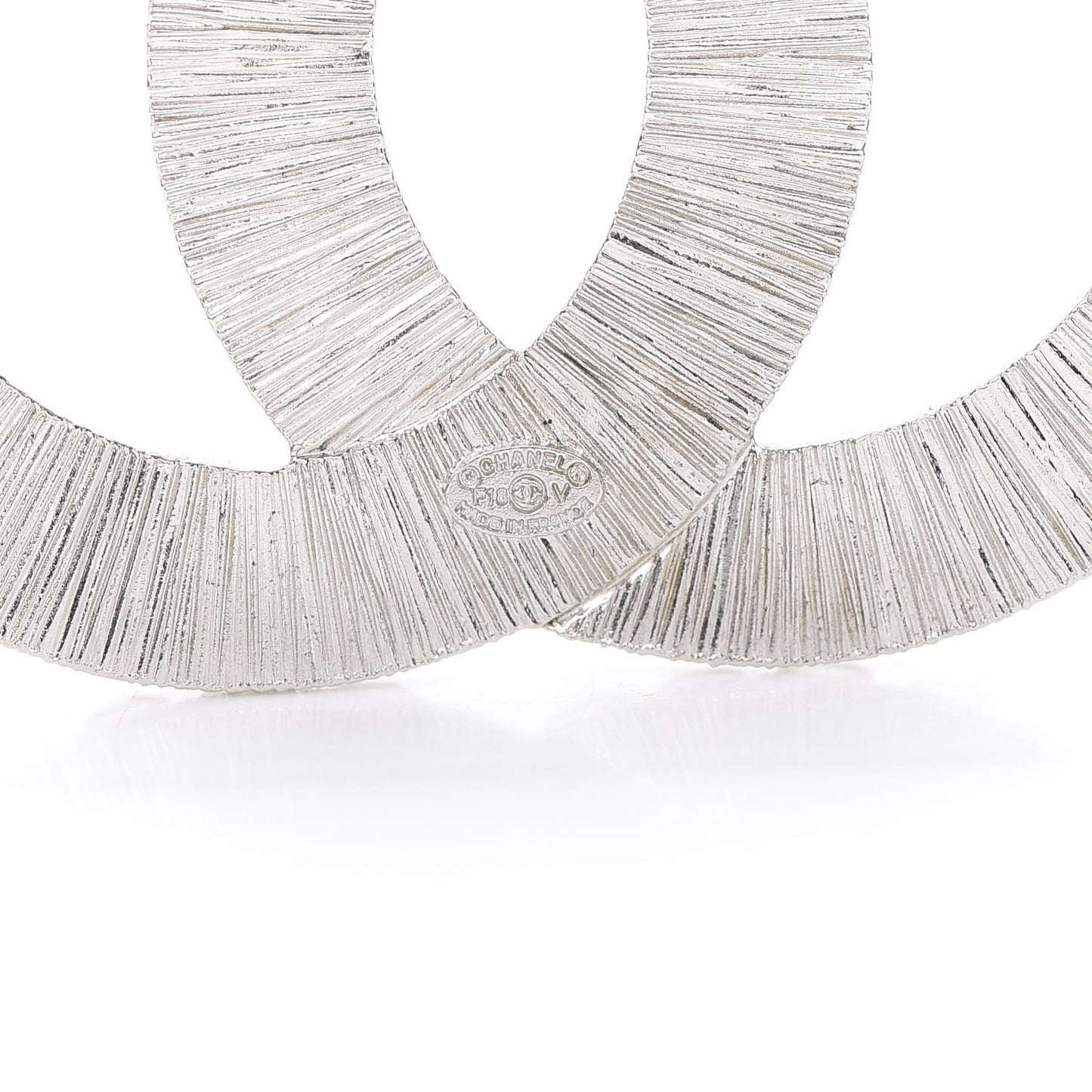 Baguette Crystal CC Brooch Silver