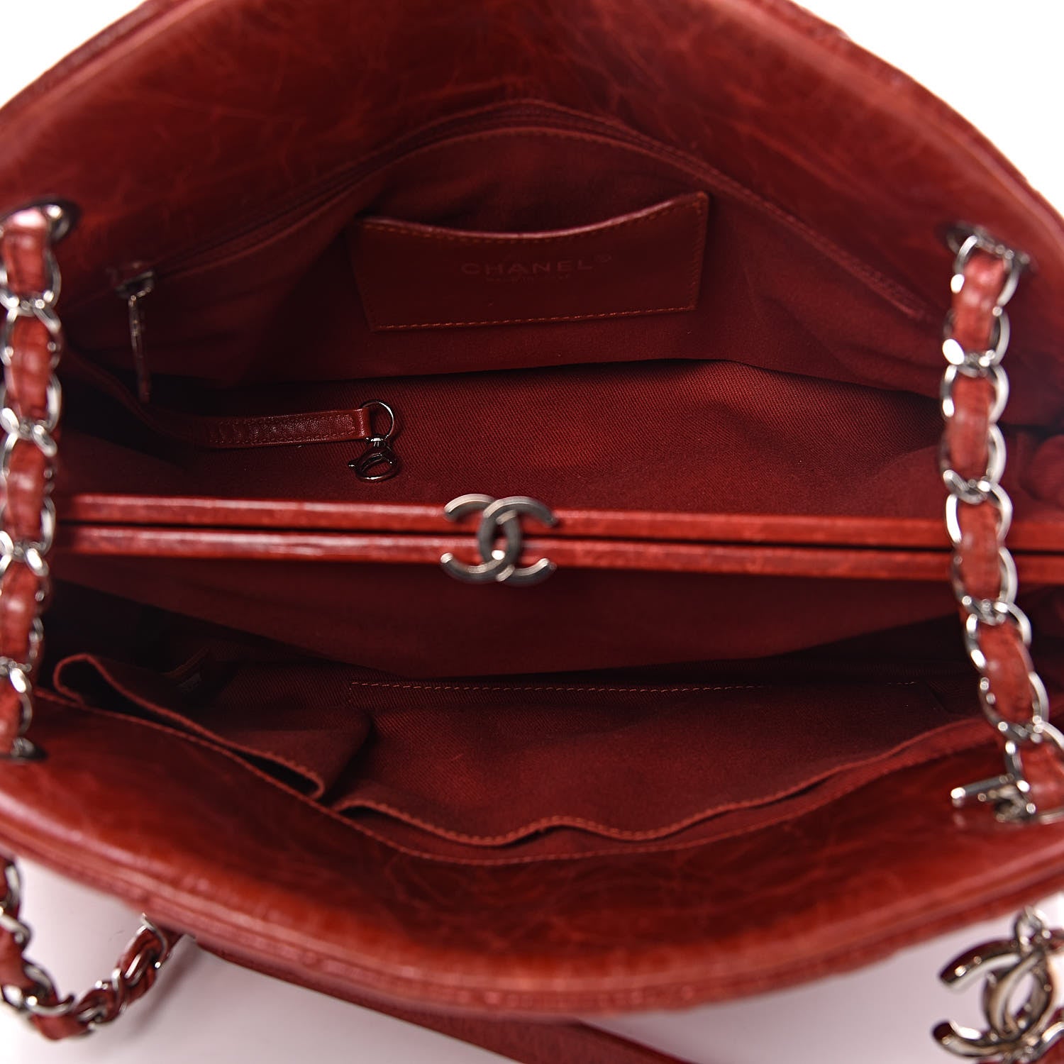 Chanel Glazed Calfskin Quilted Large Just Mademoiselle Bowling Bag Red 5 of 10