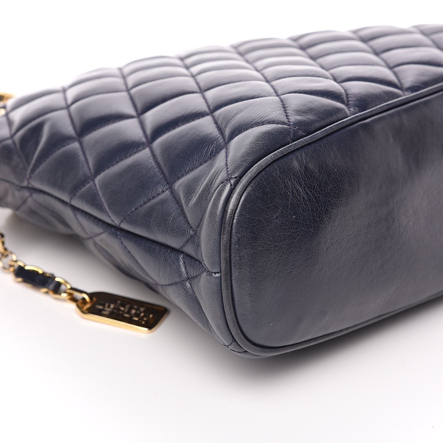 Chanel Lambskin Quilted Shoulder Bag Navy 10 of 12