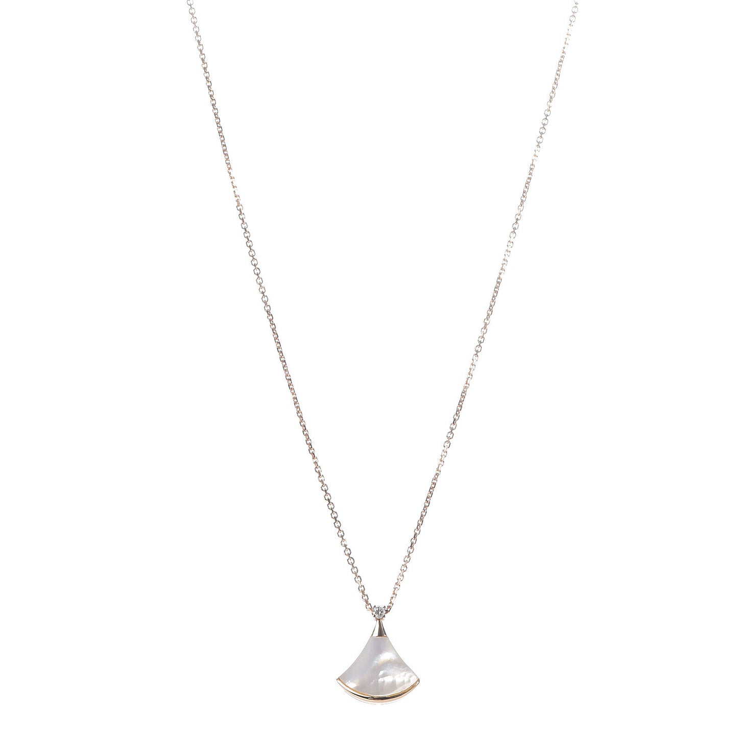 18K Rose Gold Diamond Mother of Pearl Small Divas' Dream Pendant Necklace