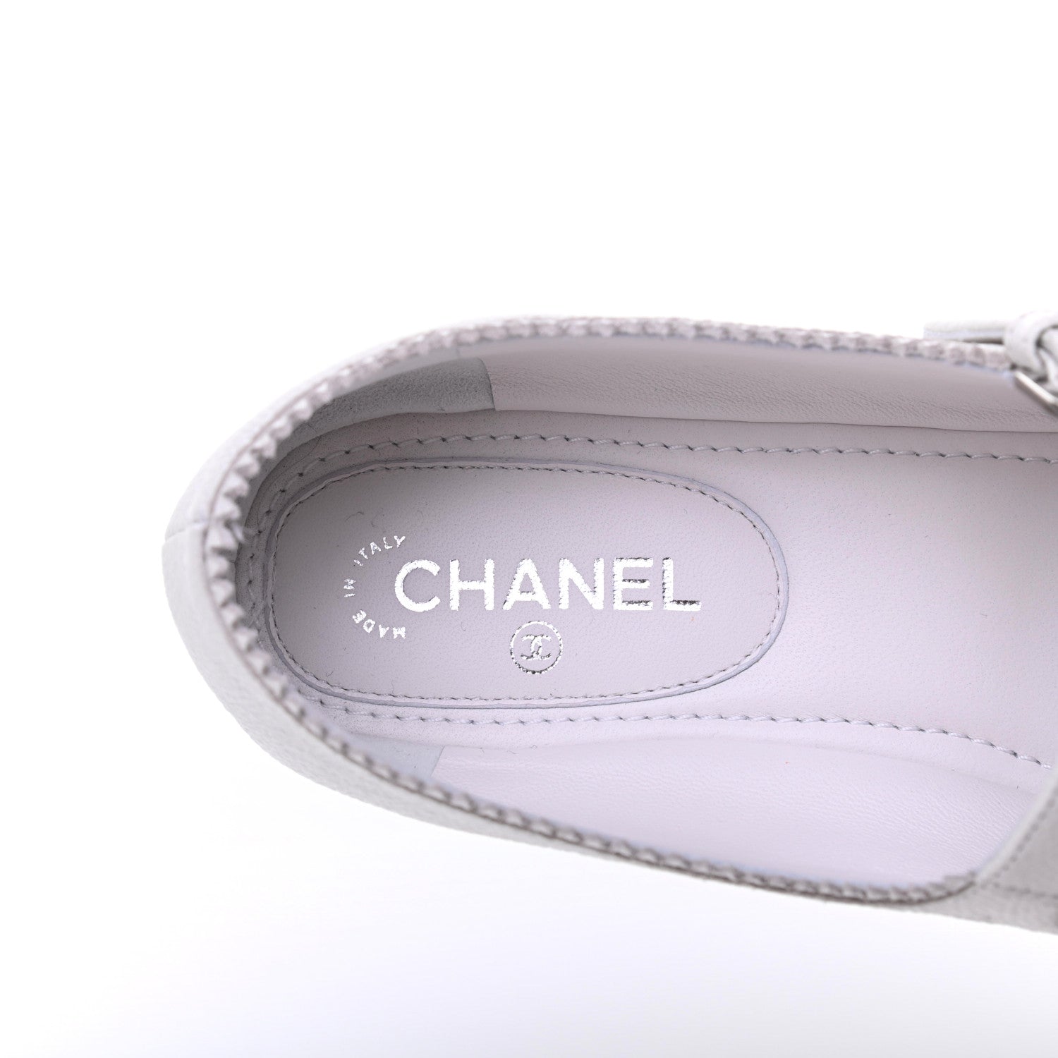 Chanel Calfskin Mary Jane Flats 35 White Black 7 of 11