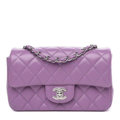 Chanel Lambskin Quilted Mini Rectangular Flap Purple 1 of 11