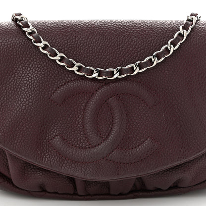 Chanel Caviar Half Moon Wallet On Chain WOC Bordeaux 8 of 11