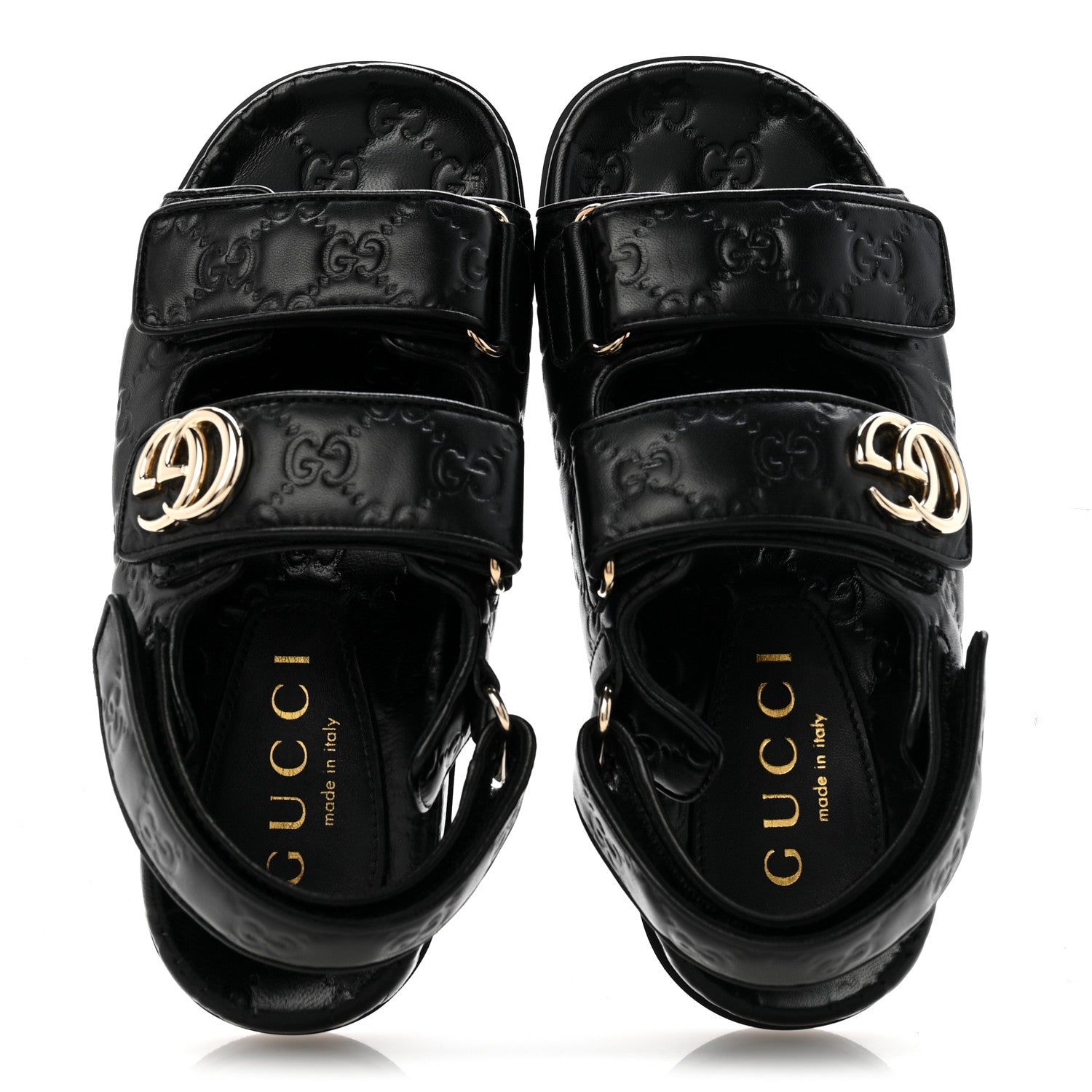 Gucci Guccissima GG Embossed Womens Sandals 36 Black 2 of 10