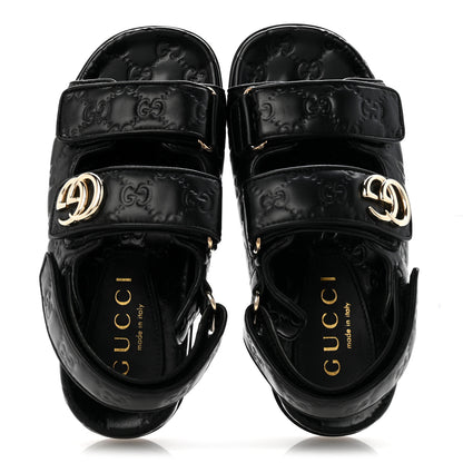 Gucci Guccissima GG Embossed Womens Sandals 36 Black 2 of 10