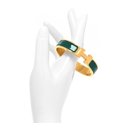 Hermes Enamel Narrow Clic Clac H Bracelet PM Malachite 2 of 5
