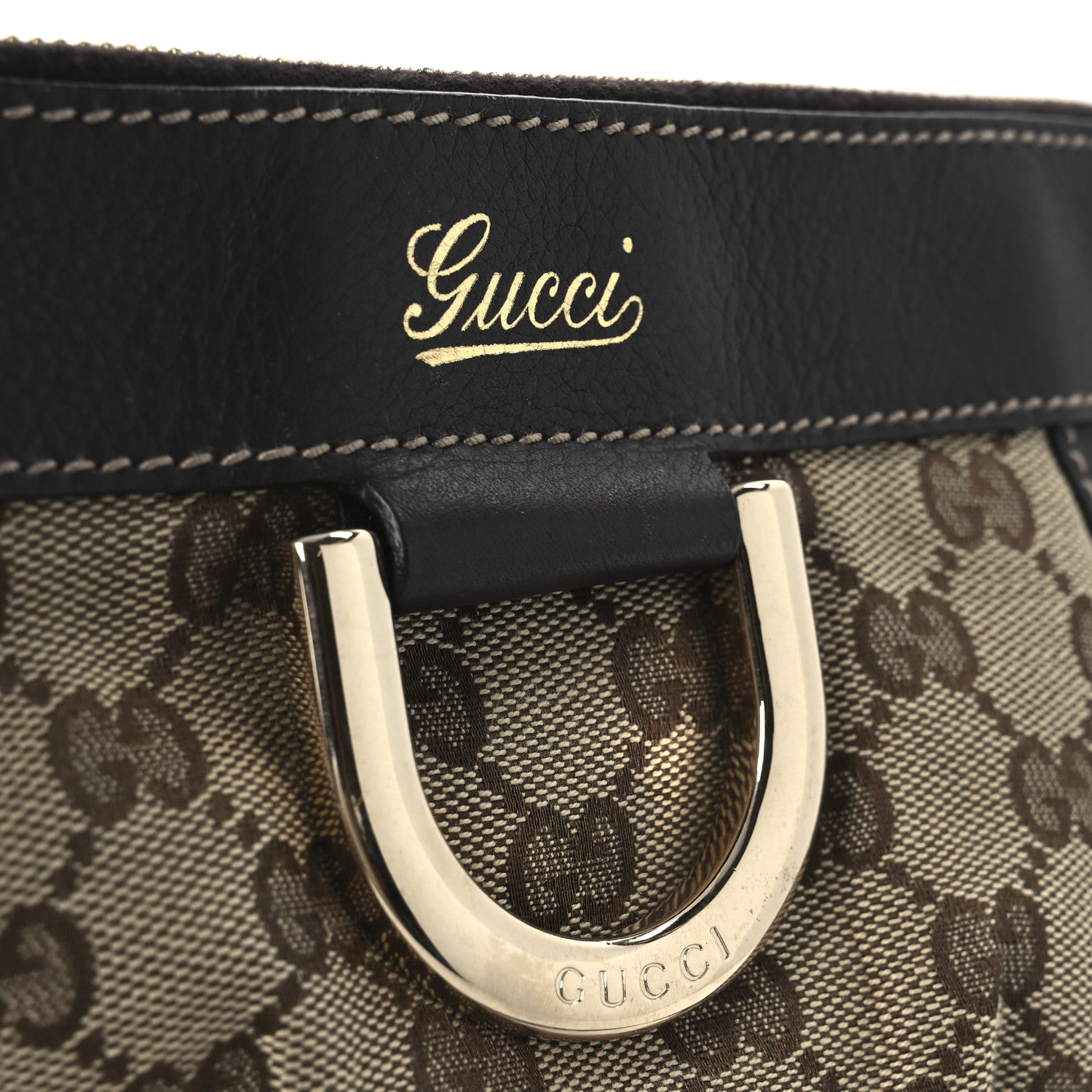 Gucci Monogram Small D Gold Ring Messenger Dark Brown 15 of 15