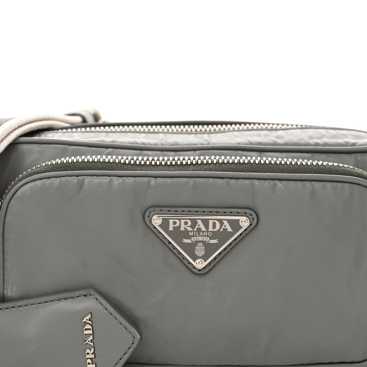 Prada Nappa Antique Multi-Pocket Shoulder Bag Ardesia 8 of 12