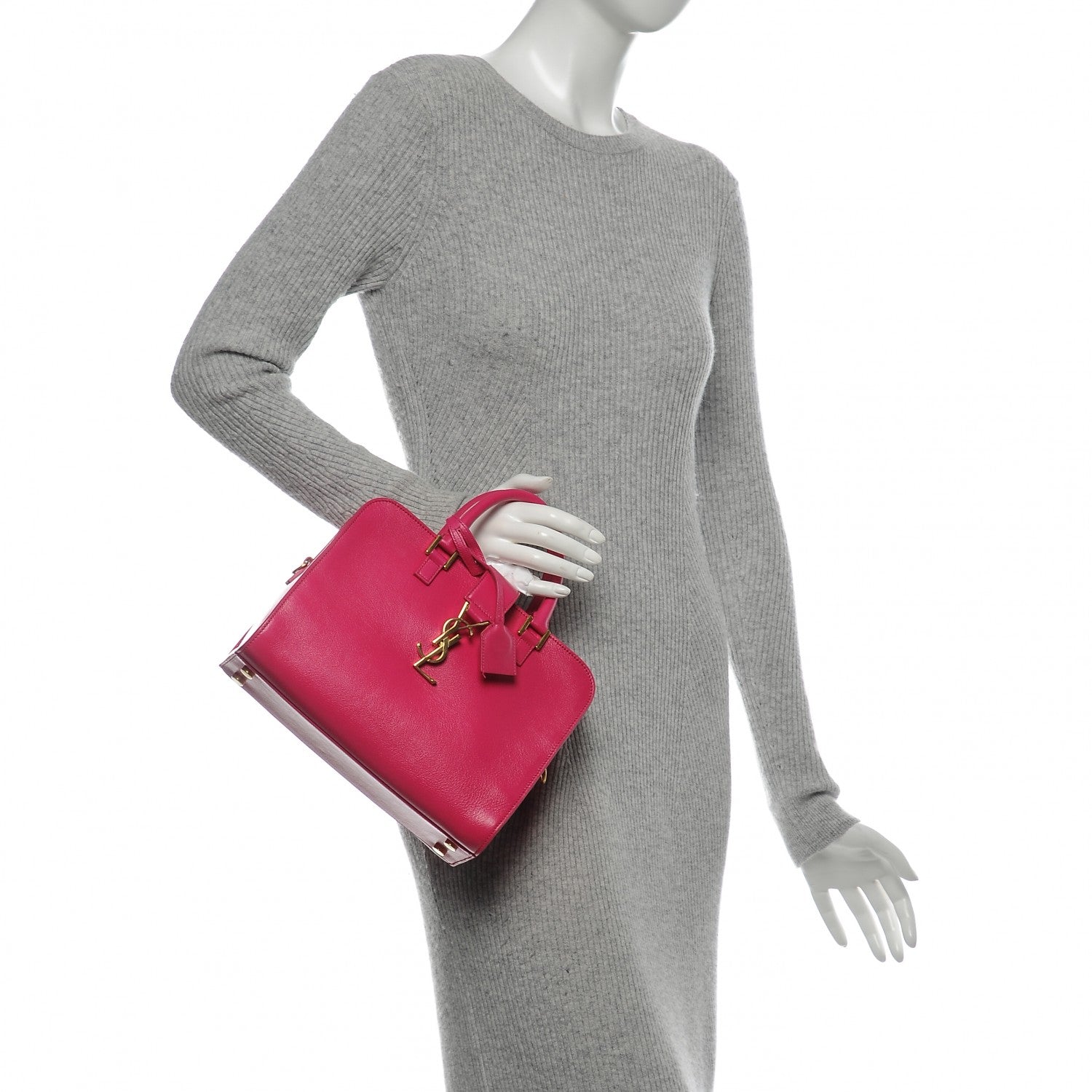 Saint Laurent Calfskin Monogram Baby Cabas Bubblegum 2 of 6