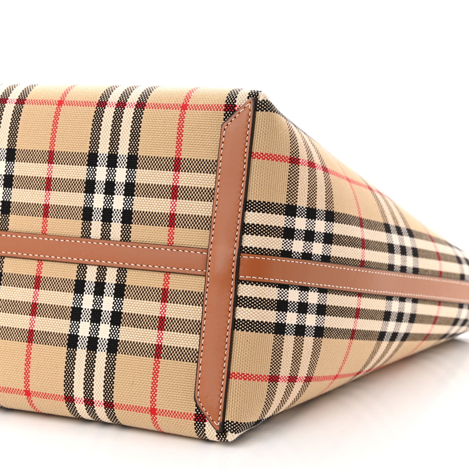 Burberry Cotton Vintage Check Medium London Tote Bag Briar Brown Black 10 of 10