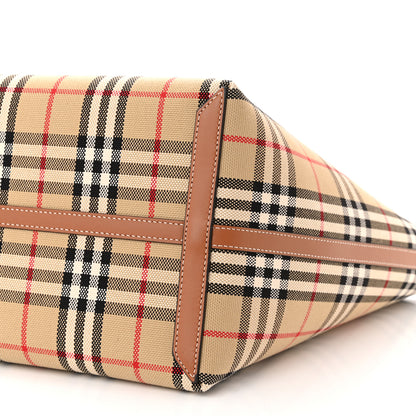 Burberry Cotton Vintage Check Medium London Tote Bag Briar Brown Black 10 of 10