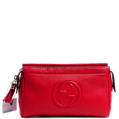 Gucci Pebbled Calfskin Soho Cosmetic Case Tabasco Red 1 of 8