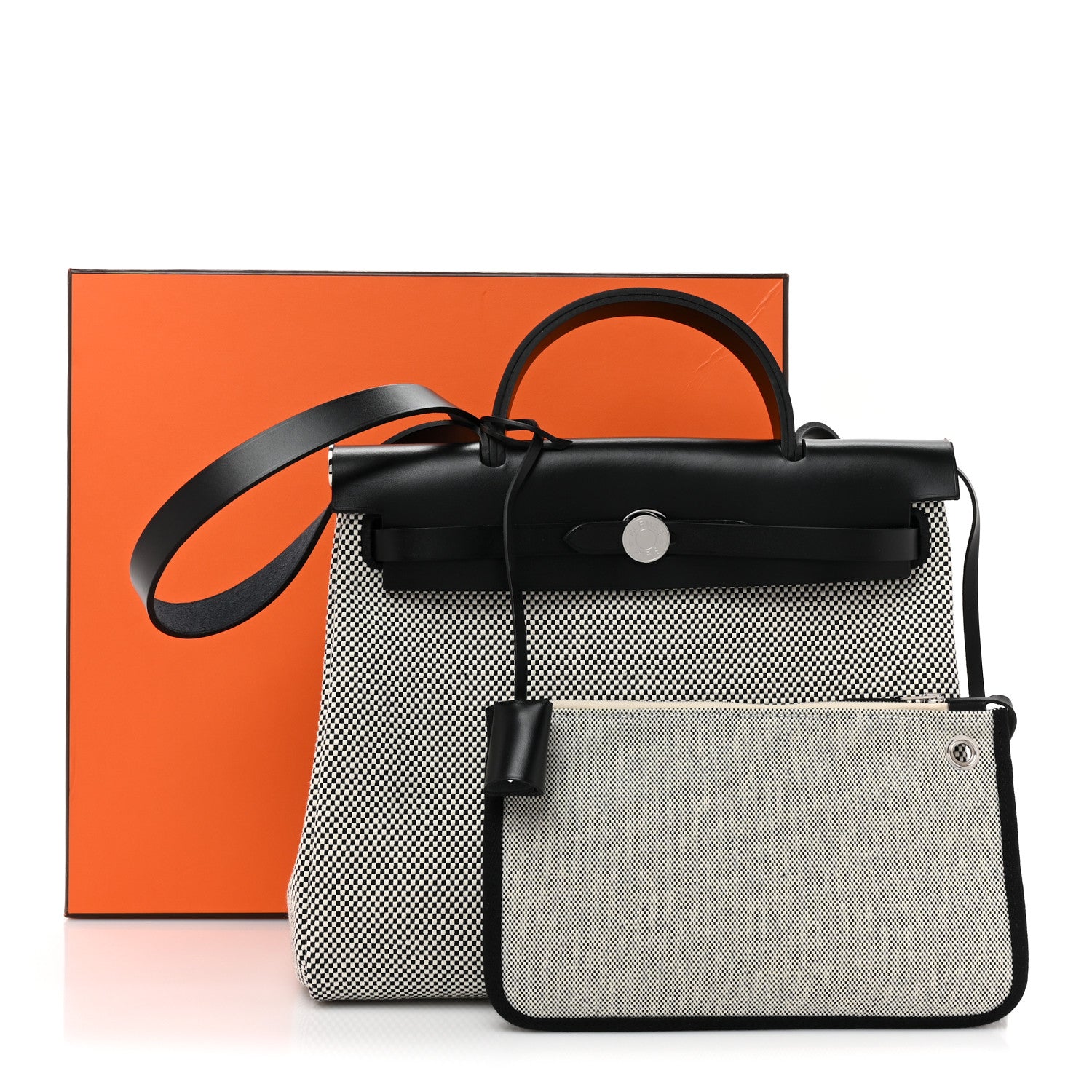 Hermes Vache Hunter Criss Viking Herbag Zip Retourne 31 PM Ecru Black 11 of 11